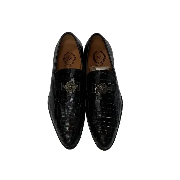 Moretti Black Medallion Loafer